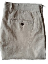 ex LANDS' END Men's  STRAIGHT FIT Linen/Cotton Chino Waist:30-42" In. Leg:28-34"