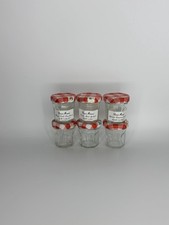 Miniature Bonne Maman Glass Jar With Red Lids-set Of 6
