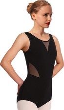Dance Leotard for Women Tank Mesh Dancewear,Panel Mesh,Chest Lining 23606-06-M 