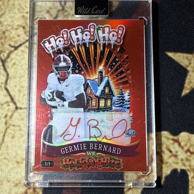 Wild Card 2025 Holiday Hits Ho! Ho! Ho! Germie Bernard  Alabama 1/1 Auto  