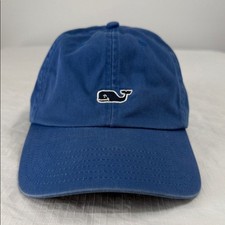 Vineyard Vines Hat One Size Blue Whale Embroidered Baseball Cap Leather Strap