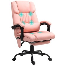Massage Office Chair with 6 Vibrating Points High Back Reclining with Footrest
