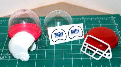 BigTen Logo Division 1 NCAA Conf *DIECUT DECALS* & Football Gumball Helmets Mini