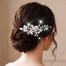 Silver Bride Wedding Hair Vine Pearl Bridal Pieces Hair Accessories Brides