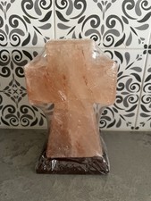 Himalayan Pink Salt Lamps Cross- Large Night Light, LED light, USB CORD, NEW