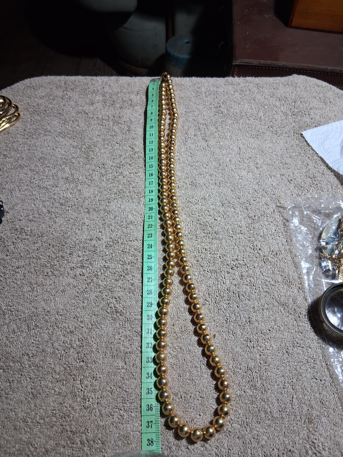 Napier Gold Tone Pearl Necklace Designer Costume Jewellery Vintage Signed Bling