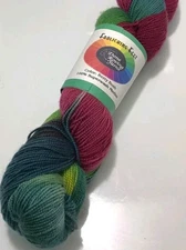 Done Roving - Frolicking Feet Hand Painted Superwash Merino Sock  Berry Blush