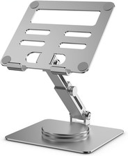 Tablet Stand for Desk, Adjustable Height Swivel with 360 Rotating Base, Table