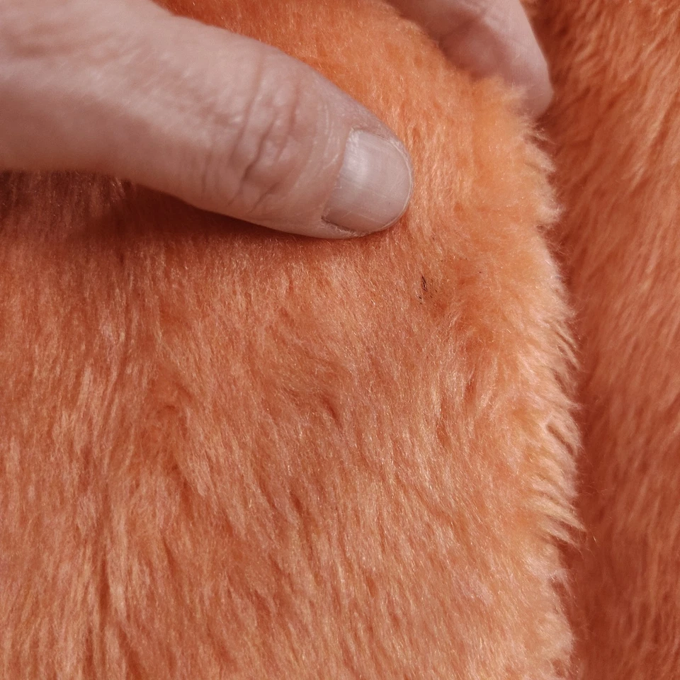 Bata Sherbet Naranja Peludo Pila Alta Años 60/70 De Colección M Medio Slv Cinturón Acogedora Un Bolsillo Foto 4 de 4