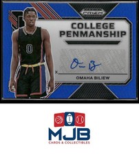 2023 Prizm Draft Picks Omaha Biliew College Penmanship Blue #/149 Auto #CP-OBW