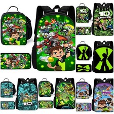 Kids Ben 10 School Backpack Bookbag Insulated Lunch Bag Pencilcase Set Gift