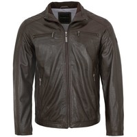 Bugatti - Herren Echtleder Lederjacke Lammnappa Dunkelbraun