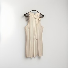 Vince Camuto Women’s Halter Dress With Neck Tie, NWOT, Size 14, Cream/White