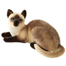 Siamese Cat Stuffed Animal Shorthair Cat Realistic Plush Cat Stuffed T...