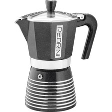 Pedrini Espressokocher Kaffeekocher Infinity Rock Espressokocher Schwarz Silber
