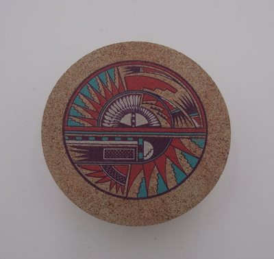 Thirstystone Coaster set of 4 Cork Bottoms Aztec Southwestern Native Design