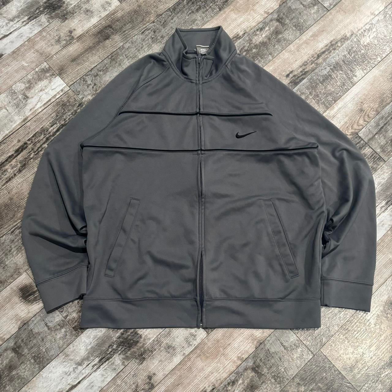 SACAI X NIKE Giacca a vento Nike grigia vintage Y2K in pile con zip taglia large