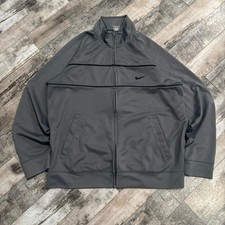 Vintage Y2K Grey Nike Windbreaker Fleece Zip Up Jacket Size Large