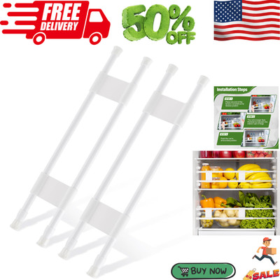 2 Sets Double RV Refrigerator Bars, RV Tension Rods with Adjustable Length - 15.