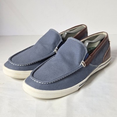 Tommy Bahama costa Venetian gray, brown canvas loafers slip  display picture 1