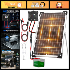 30W Solar Battery Charger Kit - 12V Waterproof Solar Panel with 10A Controller,