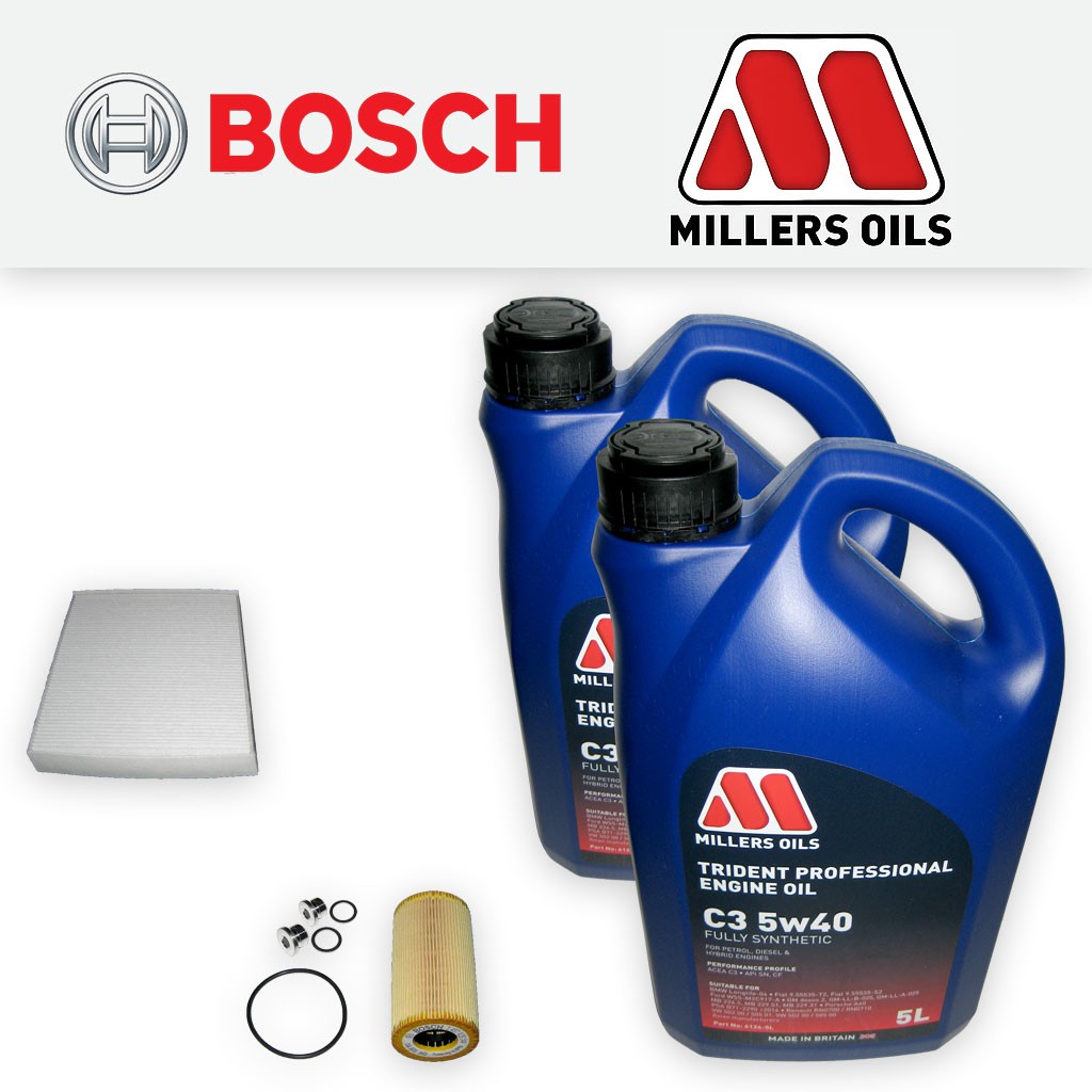 SERVICE KIT for PORSCHE CAYENNE S 4.5 TURBO OIL CABIN FILTERS +OIL (2002-2007)