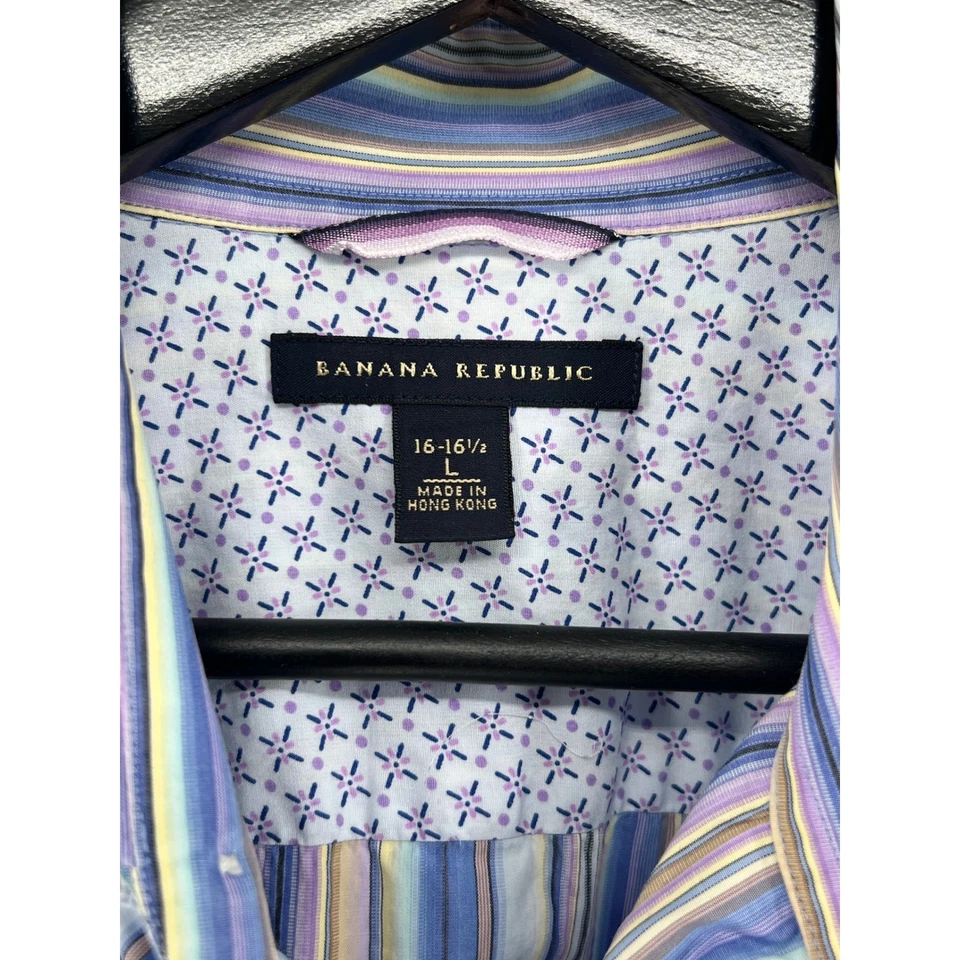 Banana Republic Shirt Mens 16-16.5 Stripe Fitted French Cuff Dress - Image 4 of 4