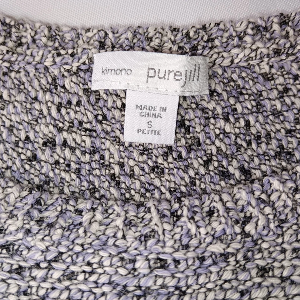 J.Jill Pure Jill Kimono Small Marled Knit Sweater 3/4 Sleeve Top Purple Office  - Image 3 of 4