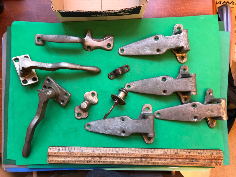 Vintage Ice Box Refrigerator Hinge and Latch Set