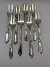 WM Rogers International plata 8 tenedores de ensalada cotillón cubiertos plateados 1937