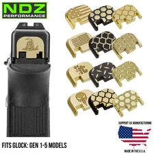 NDZ Glock Gen 1-5 17 19 26 45 Brass Slide Cover Plate Cerakote CNC Deep Engraved