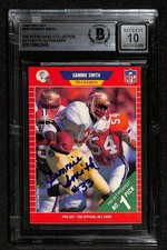 Sammie Smith Signed 1989 Pro Set Dolphins Rookie Card Beckett Auto 10