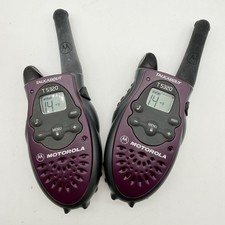 2 Motorola Talkabout T5320 Two-Way Radio Walkie Talkies New Batteries Purple