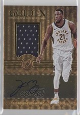 2017-18 Panini Opulence Golden Memorabilia 6/49 Thaddeus Young #GA-TYG Auto 6fs