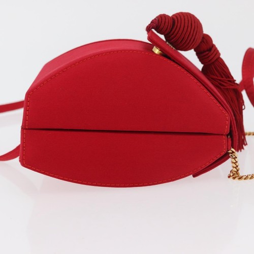 Borsa a tracolla LOEWE rosso satinato oro originale 175159A - Foto 3 di 21
