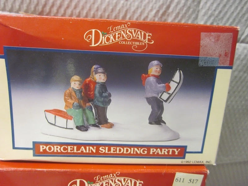 Лот из 3 винтажных фарфоровых фигурок 1992 Lemax Christmas Village Dickensvale - Изображение 2 из 4