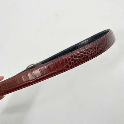 RLL Ralph Lauren Black/Brown Croc Embossed Leather  display picture 1
