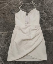 Zara Mini Dress Womens XS White Brand New BNWT