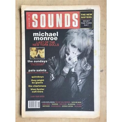 MICHAEL MONROE SOUNDS MAGAZINE FEB 10 1990 - MICHAEL MONROE COVER WITH MORE INSI