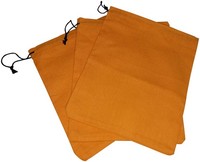 5 Baumwollbeutel Mit Kordelzug Kordelzugbeutel Orange Unbedruckt 16X18Cm