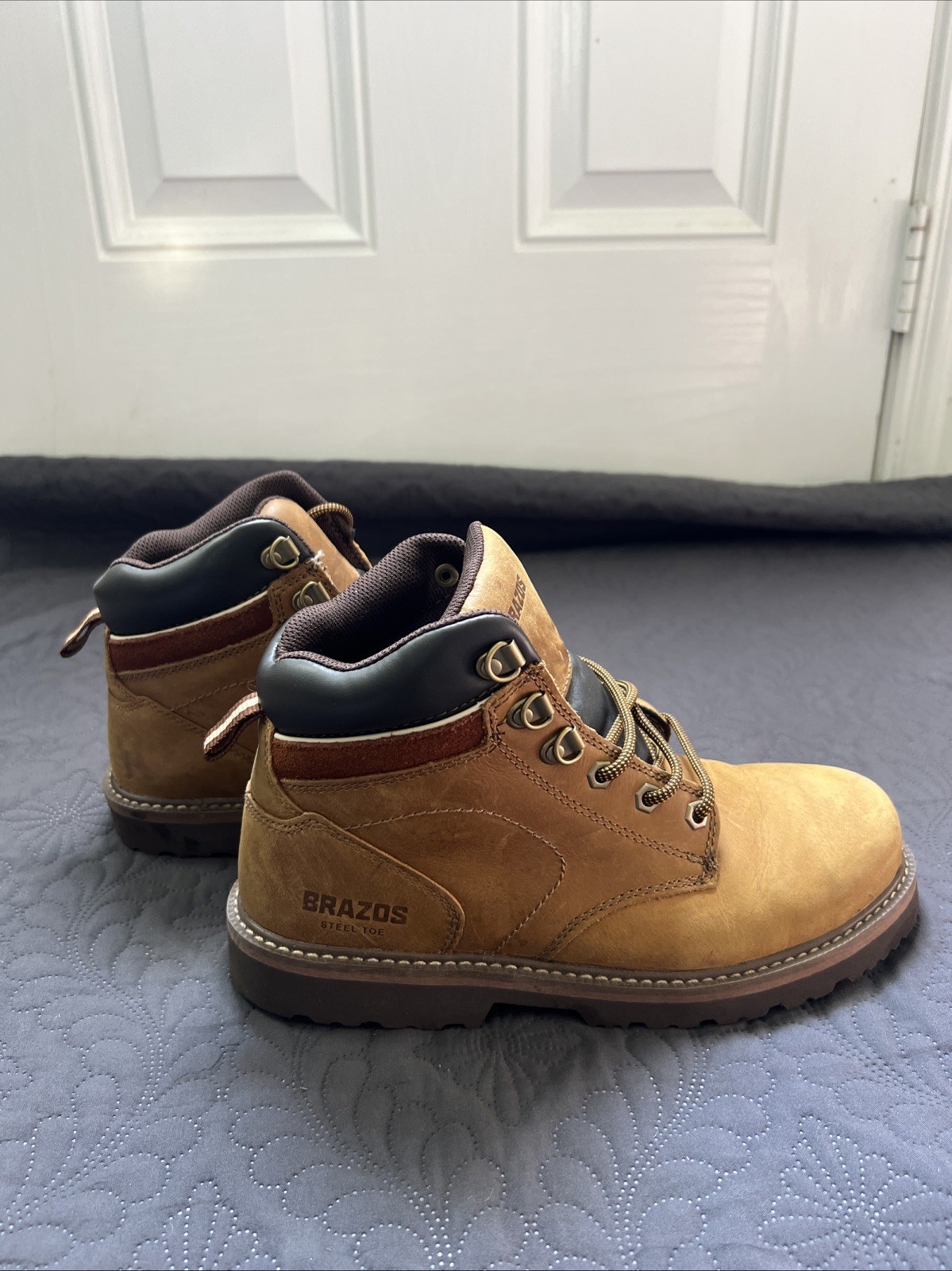 Brazos Women's Steel Toe Leather Work Boots, Size 9.5B Safety Outdoors Gorpcore image 6