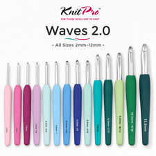 KnitPro Waves 2.0 Crochet Hooks &bull; All Sizes 2mm&ndash;12mm &bull; Single Ended &bull; SoftGrip