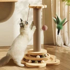 4-in-1 Cat Scratching Post Tower with Toys, Sisal Rope & Wooden Base  Item