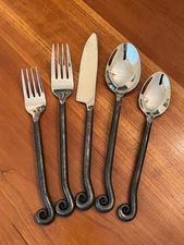 Pier 1 Imports Pii11  Stainless Flatware Black Coil  Handle - Choice