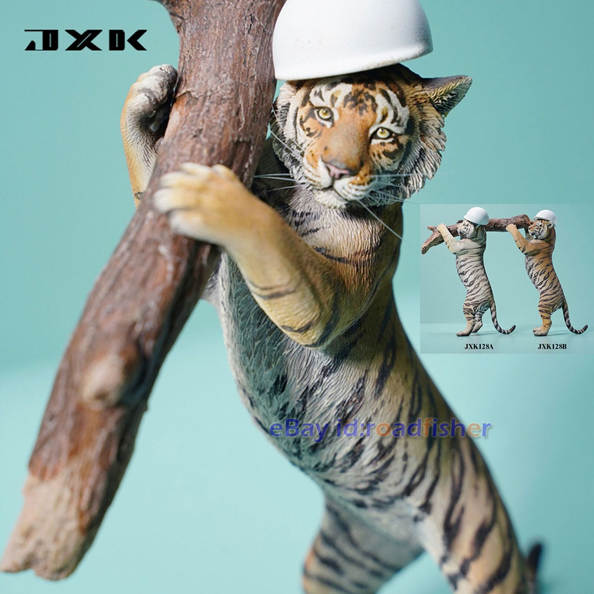 JXK 1/12 Scale Working Tiger Model Animal Figure Collector Decor