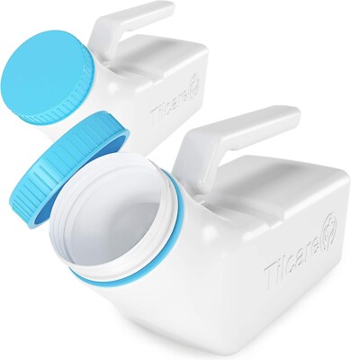 Men's Portable Urinal 32oz/1000ml With Glow In Dark Lid - Leak-Resistant Travel Pee Bottle