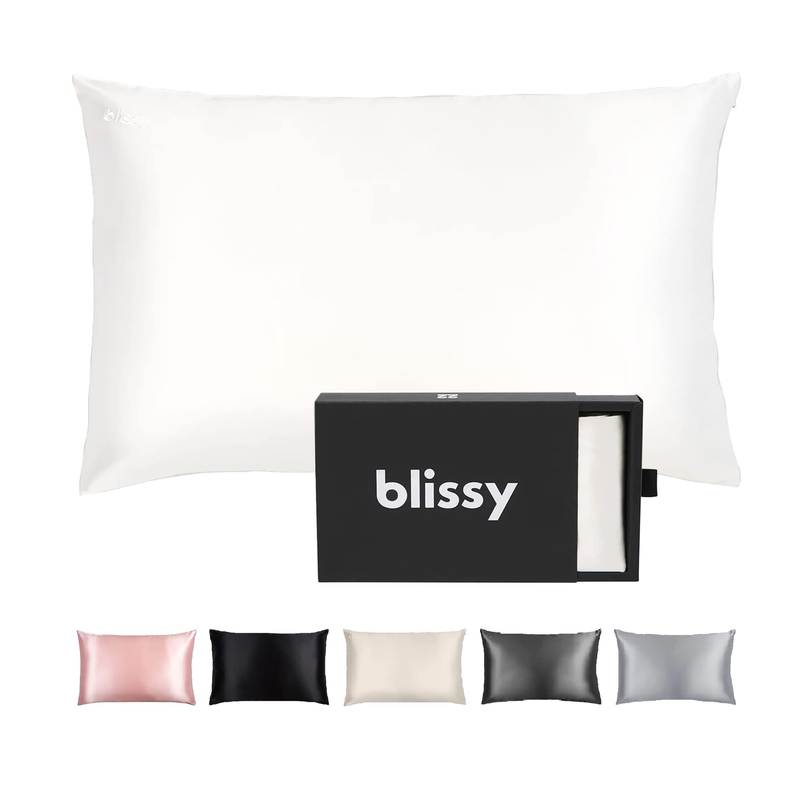 Blissy Silk Pillowcase - 100% Pure Mulberry Silk - 22 Momme 6A High-Grade Fib...-image