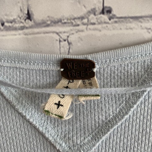 We theFree People Size Small Blue Thermal Top Cuff Long Sleeve Art School Waffle - Bild 5 von 5