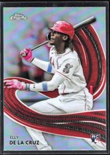ELLY DE LA CRUZ 2024 TOPPS CHROME STROKES RC [BASE REFRACTOR]--CINCINNATI REDS