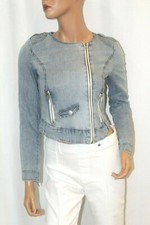 *nwt* $59. Gianni Bini Women Fabulous Denim Jacket W/lots Of Zippers Sz Small
